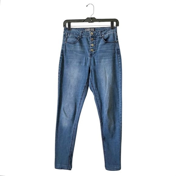 Harper Skinny Jeans Womens Size 27 Blue High Rise Waist Button Fly Stretch Ankle - Picture 2 of 6